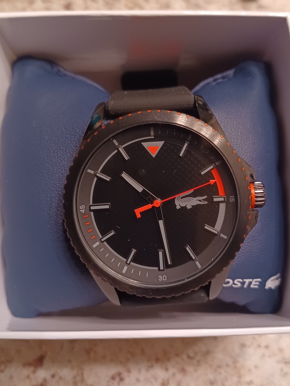 Lacoste Men's Black & Orange Sport Watch